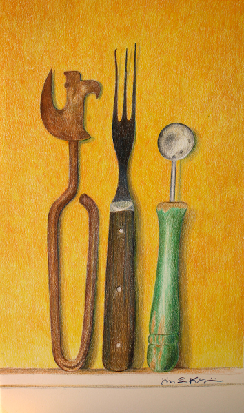 Oldest of Friends, colored pencil on paper, 8" x 12", SOLD.